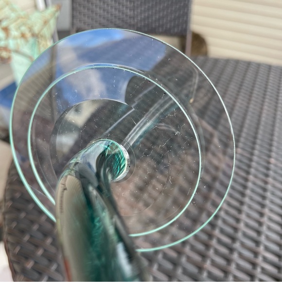 Handblown Glass Spiral Curved Candle Holder - Picture 11 of 16